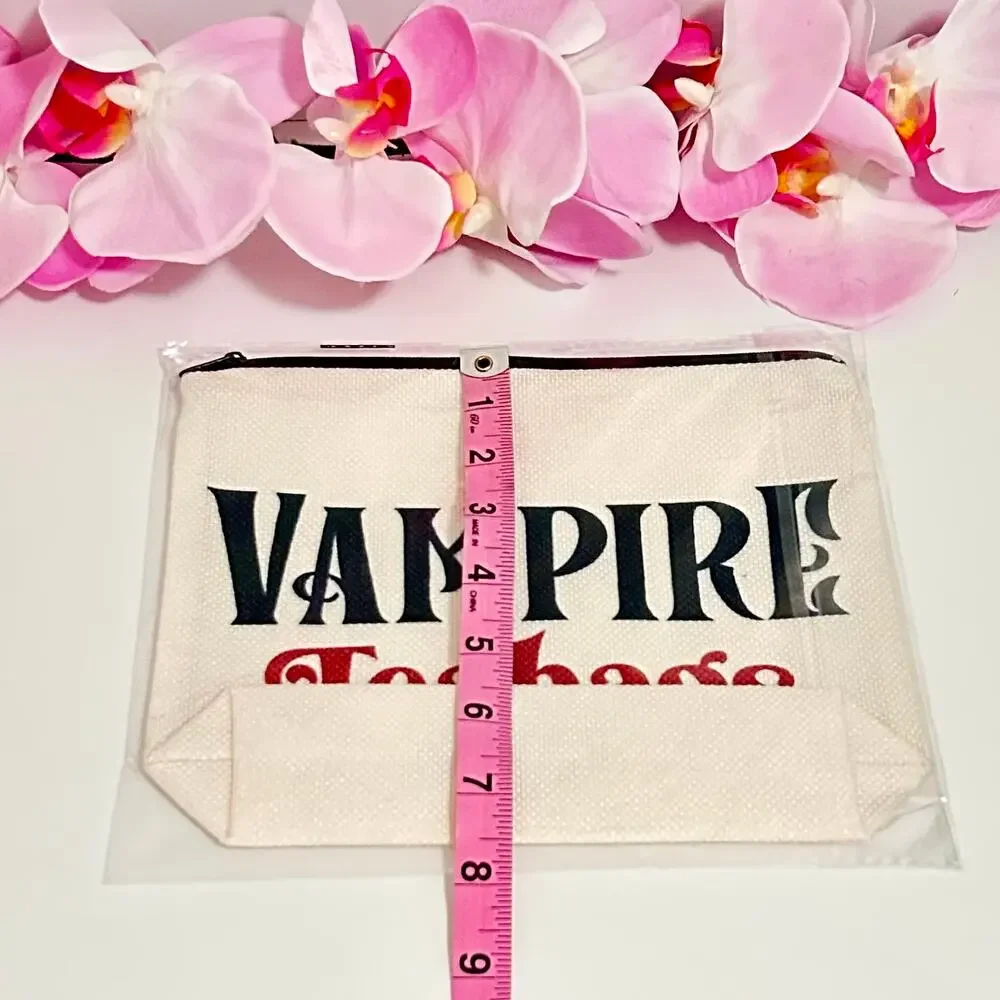 Vampire Teabags Cosmetic Bag Large Capacity Makeup Pouch